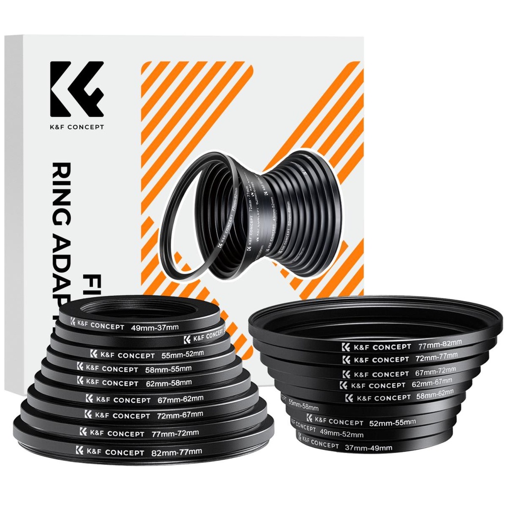 [SAP-CAM-KF-STEP3782-18P] K&F Filter Step Up/Down Adapter 37-82mm 18pcs